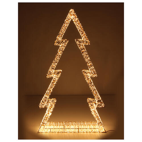 Maxi albero luminoso 3D 9600 LED bianco caldo solo uso interno 150x80x25 cm  1