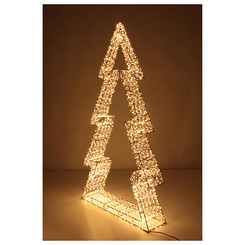 Maxi albero luminoso 3D 9600 LED bianco caldo solo uso interno 150x80x25 cm  3