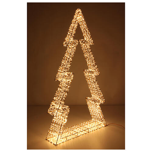 Maxi albero luminoso 3D 9600 LED bianco caldo solo uso interno 150x80x25 cm  5
