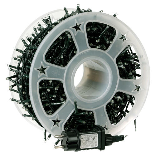 Lichterkette, 1200 kaltweiße LEDs, 60 m, mit Kabelspule, 8 Leuchtprogramme mit Memory – für Innen- und Außenbereich 4