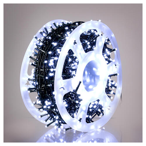 Chaîne lumineuse 1200 LEDs blanc froid bobine avec enrouleur 60 m int/ext 3