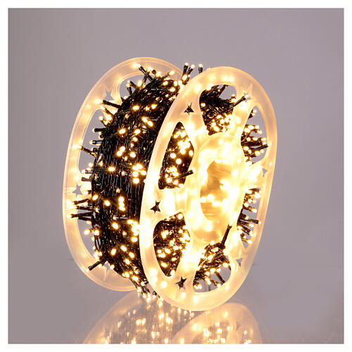 Chaîne lumineuse 1200 LEDs blanc chaud bobine avec enrouleur 60 m int/ext 3