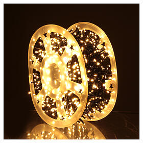 Luzes de Natal 1200 LEDs luz branca quente com carretel de cabo 60 m interior/exterior