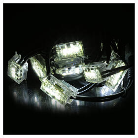 Chaîne 10 lumières LED stroboscopiques blanc froid clignotante extensible 10 m câble noir
