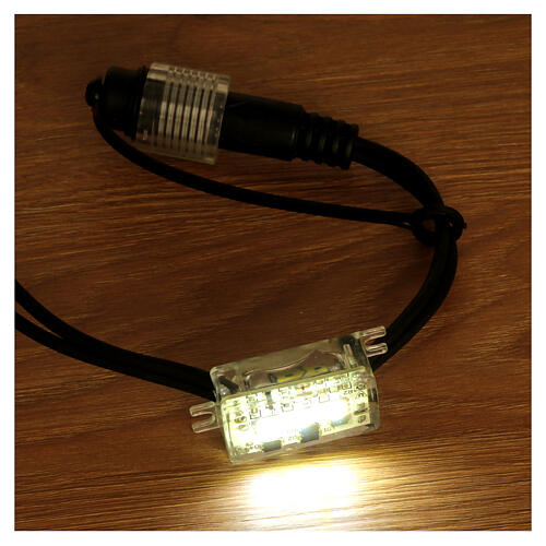 Chaîne 10 lumières LED stroboscopiques blanc froid clignotante extensible 10 m câble noir 4