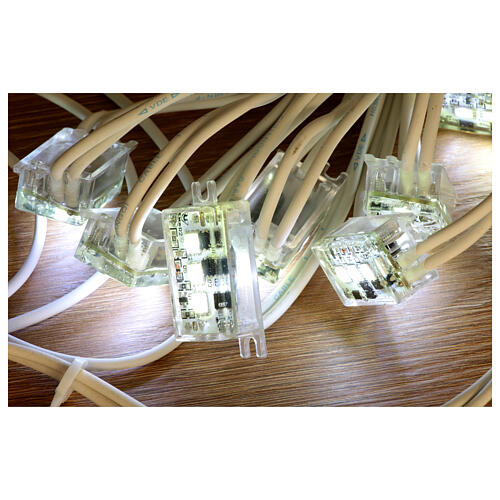 10 Stroboskop-LEDs, eisweiß, Blitz-Effekt, koppelbar, 10 m weißes Kabel – für Innen- und Außenbereich 2