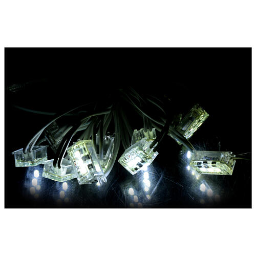 10 Stroboskop-LEDs, eisweiß, Blitz-Effekt, koppelbar, 10 m weißes Kabel – für Innen- und Außenbereich 3