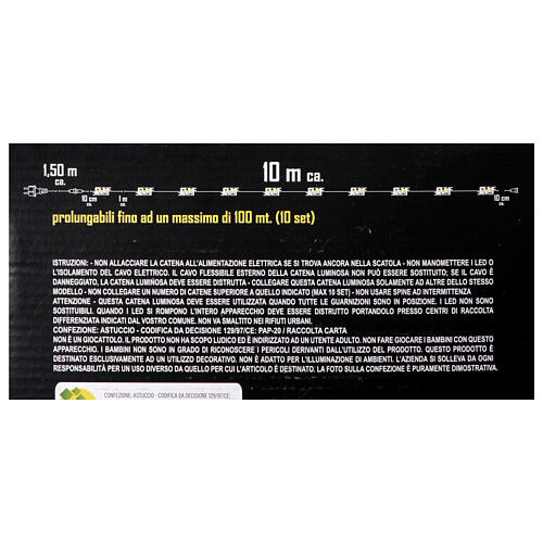 10 Stroboskop-LEDs, eisweiß, Blitz-Effekt, koppelbar, 10 m weißes Kabel – für Innen- und Außenbereich 8