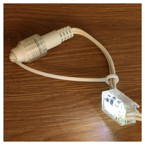 Chaîne 10 lumières LED stroboscopiques blanc froid clignotante extensible 10 m câble blanc 6