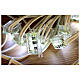 10 strobo LEDs luz branco frio intermitente extensível 10 m cabo branco s2