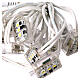 10 strobo LEDs luz branco frio intermitente extensível 10 m cabo branco s4