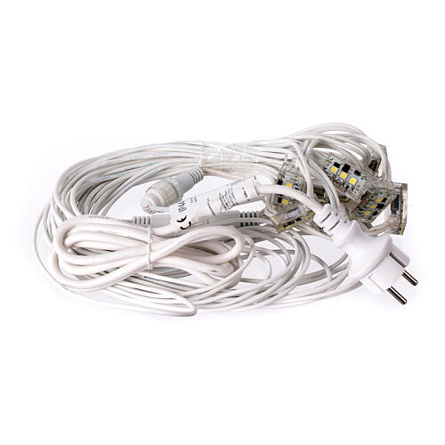 10 LED strobes ice white flashing white cable 10m extendable 5