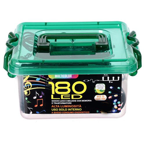 Cadena luminosa 180 led luz multicolor musical con control remoto 9 m 11