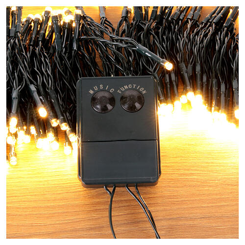 Lighting chain with 180 warm white LEDs, music and plays of light, 9 m 5