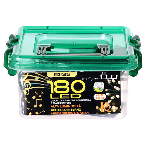 Girlanda świetlna 180 LED, ciepła barwa, z głośnikiem, do wnętrz, 9 m 9