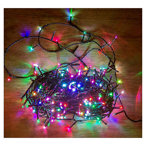 Lighting chain of 300 RGB LEDs, 18 m, green cable, indoor/outdoor 4