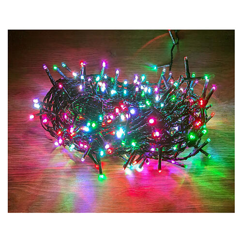 Lighting chain of 300 RGB LEDs, 18 m, green cable, indoor/outdoor 5