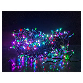 Corrente luminosa 300 LEDs RGB 18 m fio verde interior e exterior