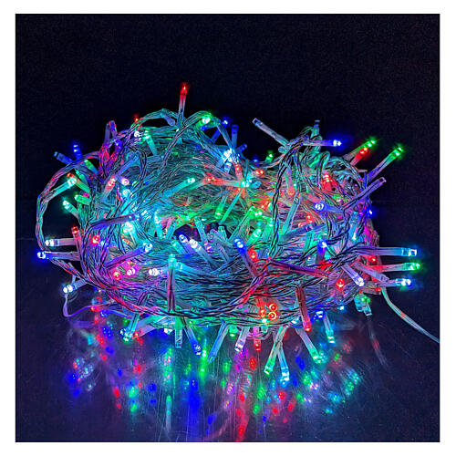 Guirlande lumineuse 300 LEDs RGB 18 m fil transparent intérieur