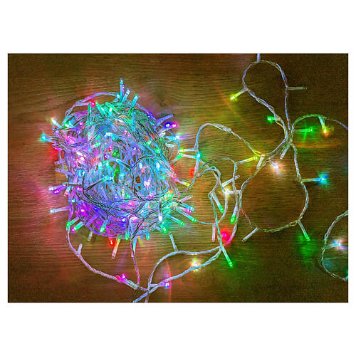 Guirlande lumineuse 300 LEDs RGB 18 m fil transparent intérieur/extérieur 5