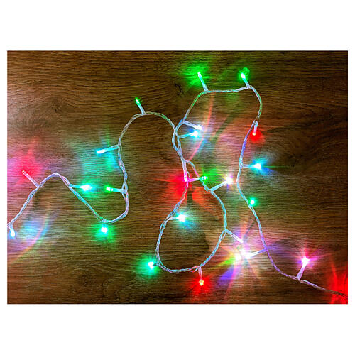 Corrente luminosa 300 LEDs RGB 18 m fio transparente interior e exterior 4