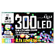 Corrente luminosa 300 LEDs RGB 18 m fio transparente interior e exterior s8