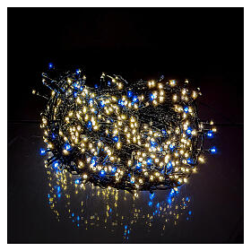 Lighting chain of 1200 LEDs, warm and cold flashing white light, 60 m, indoor/outdoor