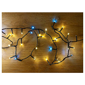 Lighting chain of 1200 LEDs, warm and cold flashing white light, 60 m, indoor/outdoor