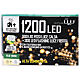 Chaîne lumineuse 1200 LEDs blanc chaud froid clignotants 60 m int/ext s8