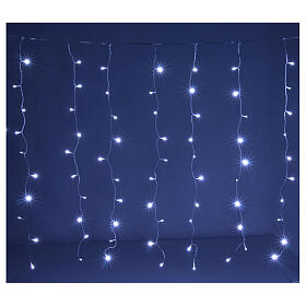 Flashing LED curtain with 240 lights, steady/flashing cold white, 4x1 m, indoor/outdoor