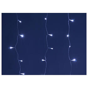 Flashing LED curtain with 240 lights, steady/flashing cold white, 4x1 m, indoor/outdoor