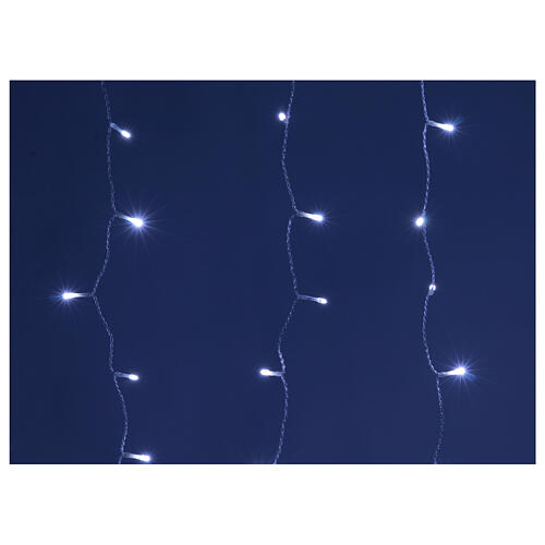 Flashing LED curtain with 240 lights, steady/flashing cold white, 4x1 m, indoor/outdoor 2