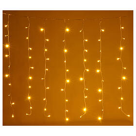 Flashing LED curtain with 240 lights, steady/flashing warm white, 4x1 m, indoor/outdoor