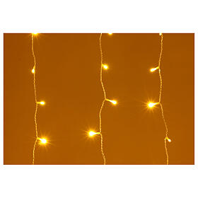 Flashing LED curtain with 240 lights, steady/flashing warm white, 4x1 m, indoor/outdoor