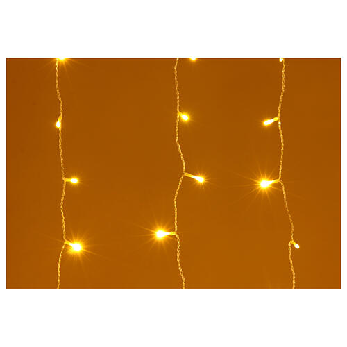 Flashing LED curtain with 240 lights, steady/flashing warm white, 4x1 m, indoor/outdoor 2