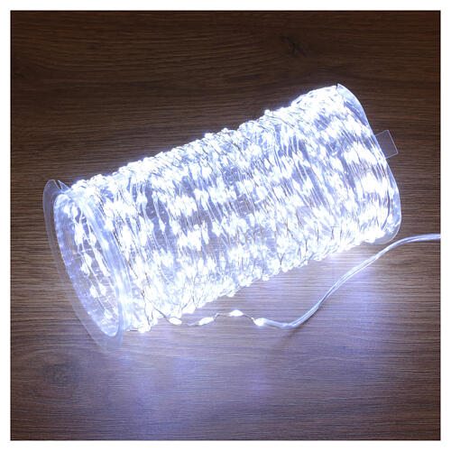 Chaîne lumineuse 600 nano LEDs fil nu blanc froid télécommande 9 m int/ext 3