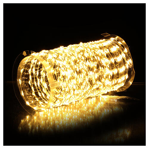 Lighting chain of 600 warm white nanoLEDs, silver wire, remote, 9 m, indoor/outdoor 1