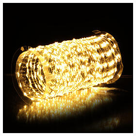 Corrente luminosa 600 nano LEDs fio metálico luz branca quente com controle remoto 9 m interior/exterior