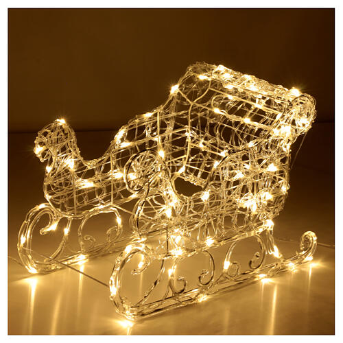 Reindeers with sleigh, crystal wire and 240 LEDs, indoor/outdoor, h 30 in 4