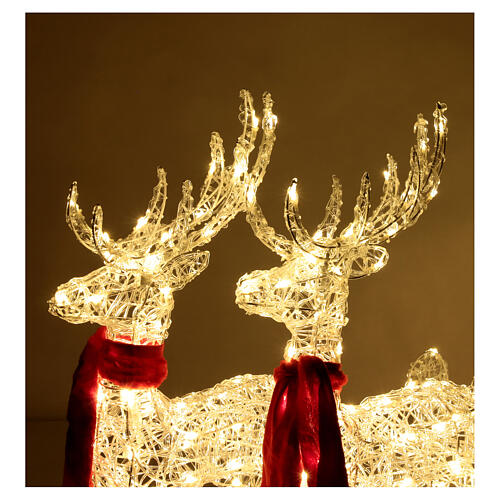 Reindeers with sleigh, crystal wire and 240 LEDs, indoor/outdoor, h 30 in 5
