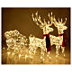 Reindeers with sleigh, crystal wire and 240 LEDs, indoor/outdoor, h 30 in s1