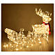 Reindeers with sleigh, crystal wire and 240 LEDs, indoor/outdoor, h 30 in s7