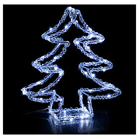 Weihnachtsbaum aus Acryl 3D – Höhe 30 cm, 60 Nano-LEDs, kaltweiß, batteriebetrieben