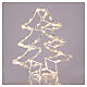 Silhueta árvore Natal 3D acrílico 60 nanoLEDs branco quente de pilhas h 30 cm s2