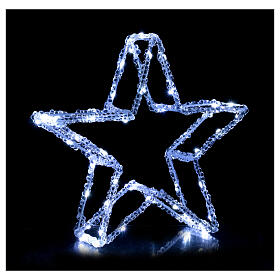 3D acrylic star with 60 cold white nanoLEDS, battery-operated, h 12 in, indoor/outdoor