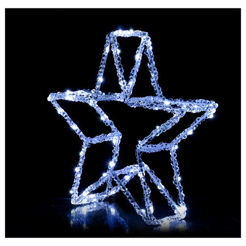 Estrella 3D acrílico 60 nano led luz fría pila 30 cm int ext 3