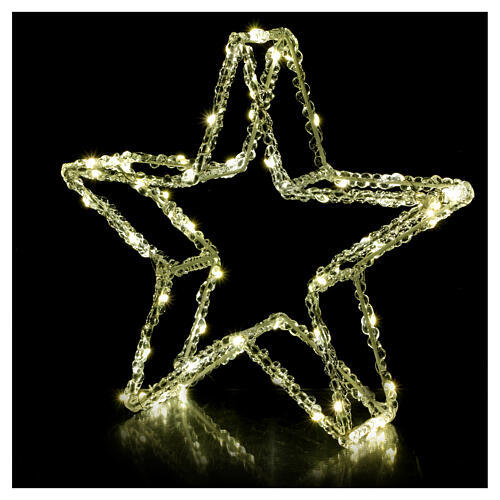 Stella 3D acrilico 60 nanoled luce calda 30x30x10 cm batteria int est 1