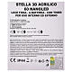 Stella 3D acrilico 60 nanoled luce calda 30x30x10 cm batteria int est s7