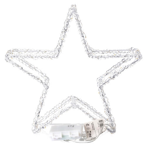 Gwiazda 3D - figura z akrylu, 60 nanoledów, światło ciepłe, 30x30x10 cm, zasilanie bateryjne, do wnętrz i na zewnątrz 5