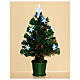 Christmas tree with 12 RGB LEDs and optical fibres, h 24 in, green PVC, indoor s4